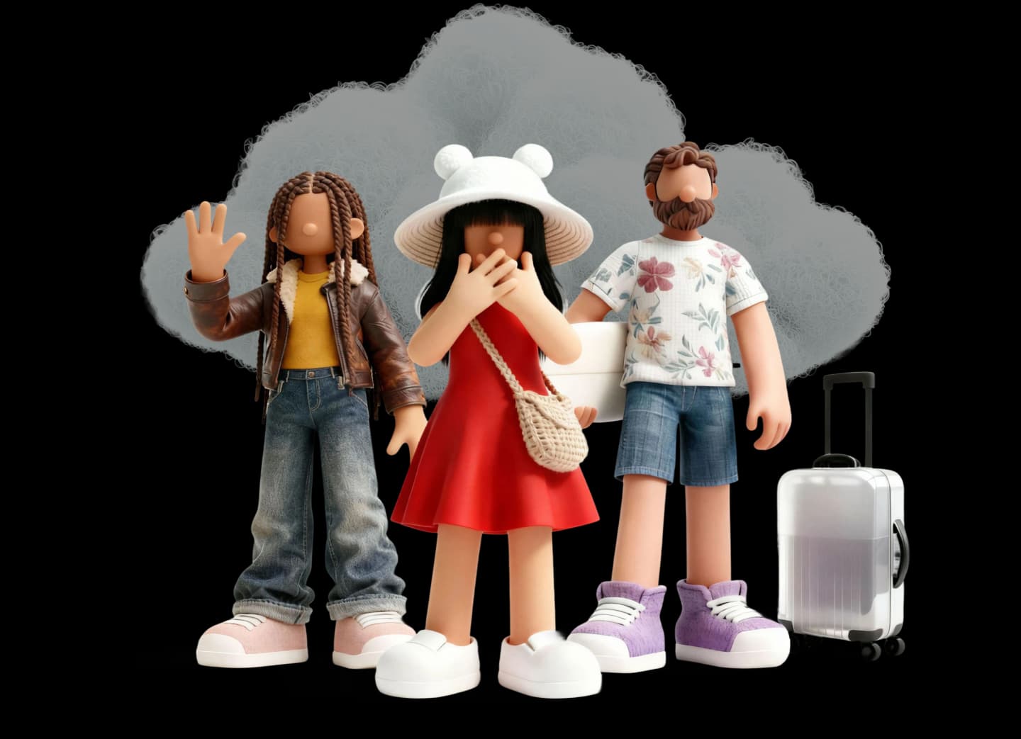 Illustration de personnages du Kiwi.com Club