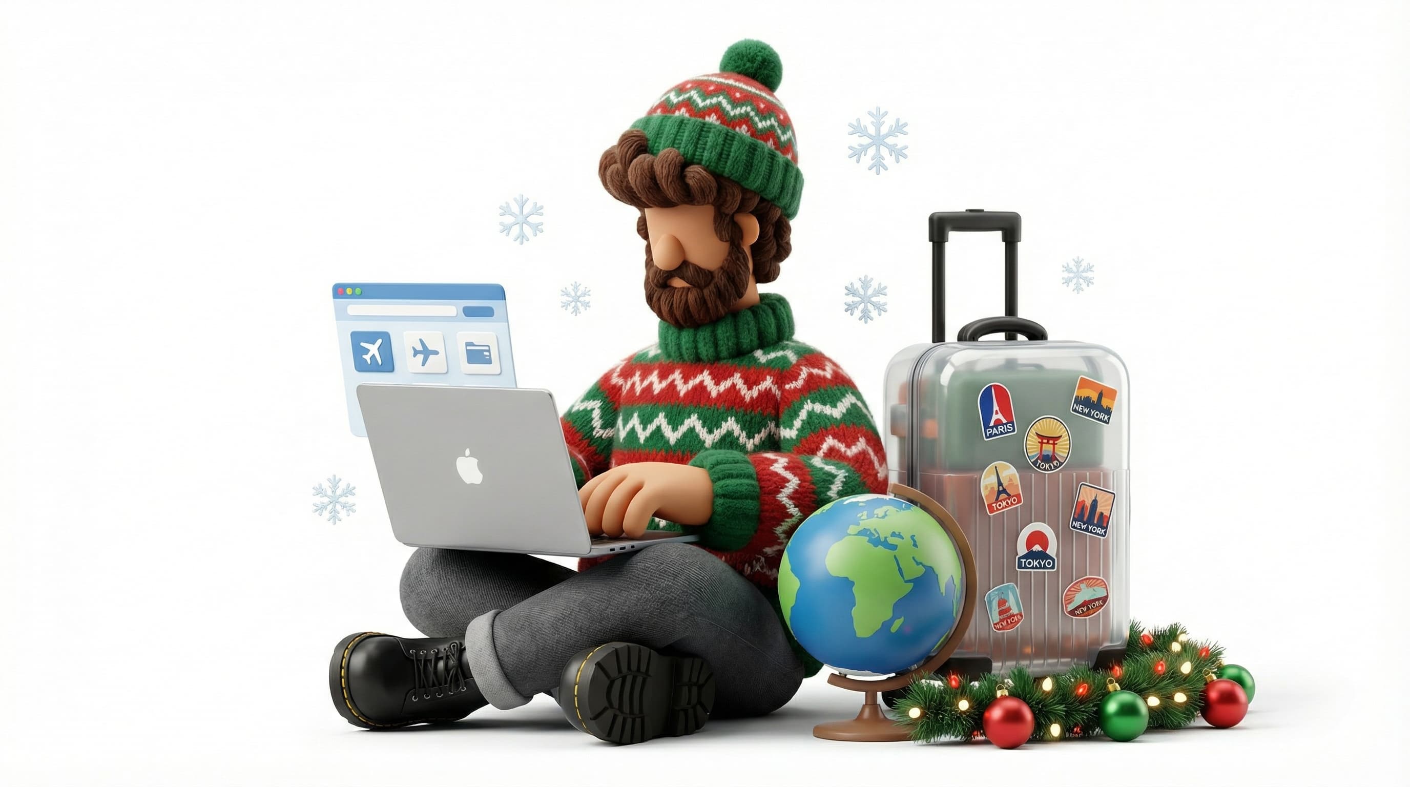 Traveler with laptop