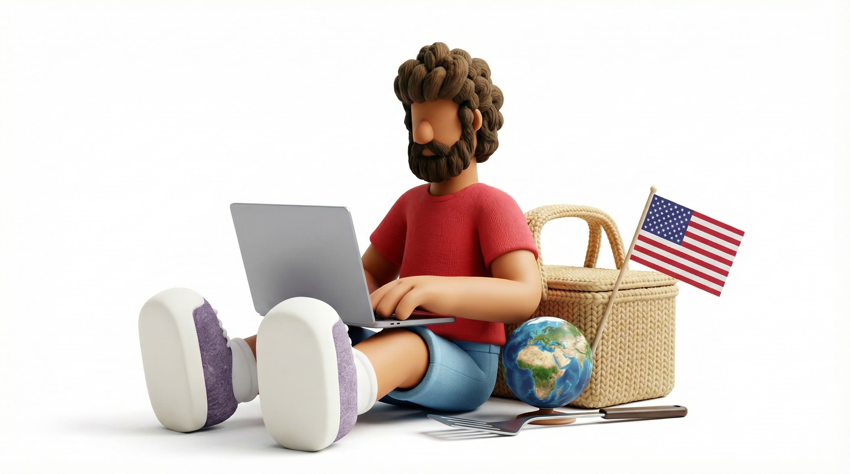Traveler with laptop