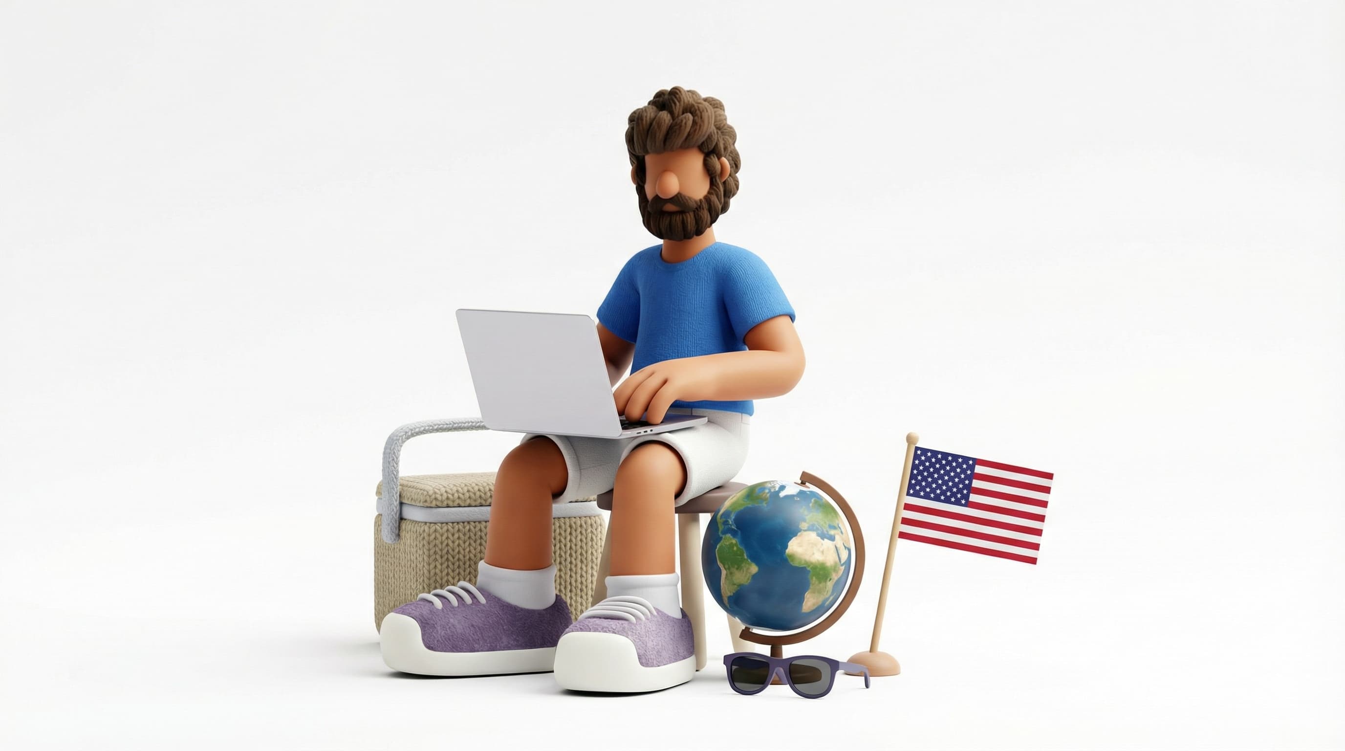 Traveler with laptop