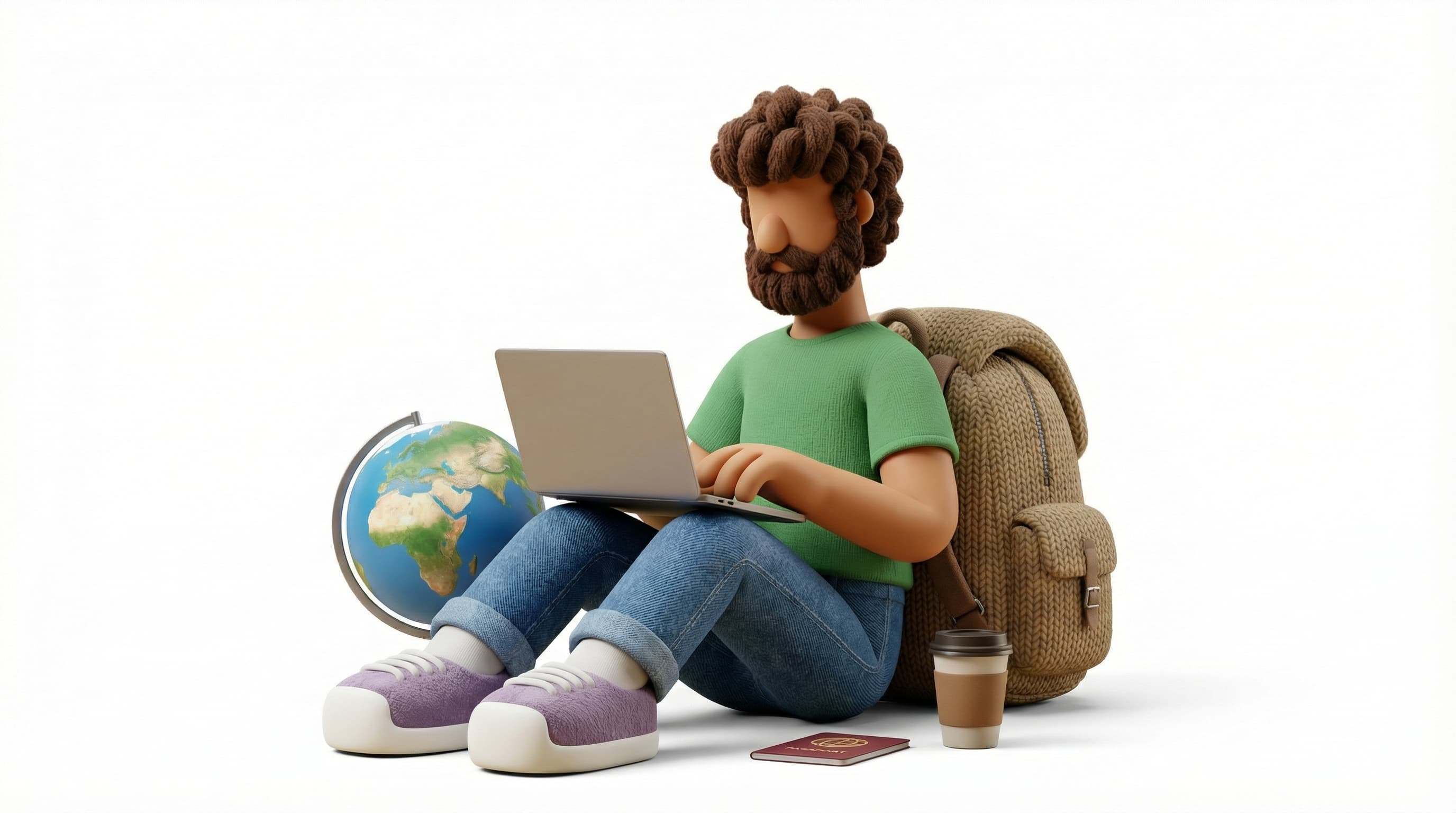 Traveler with laptop