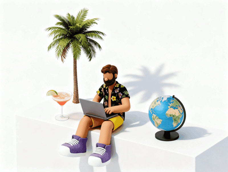 Traveler with laptop
