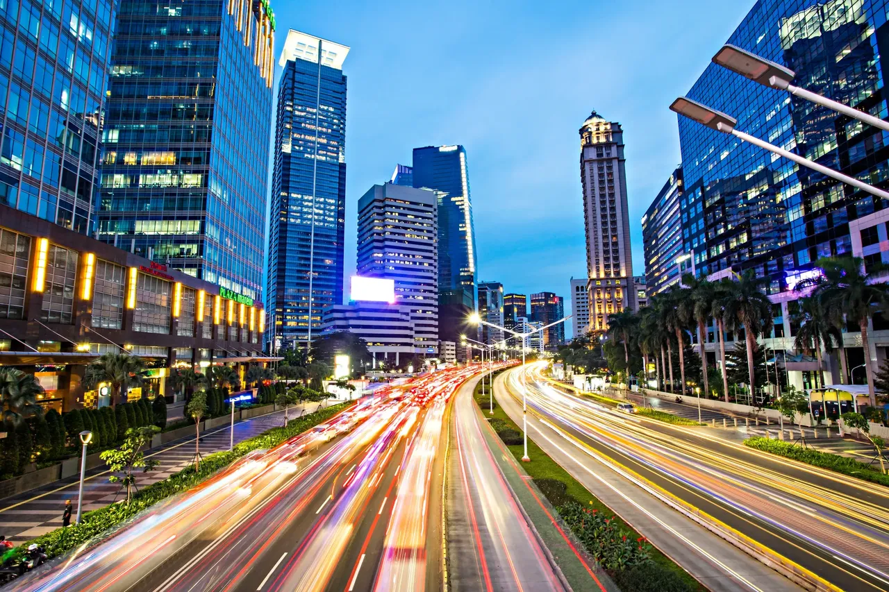 Jakarta cityscape at dusk