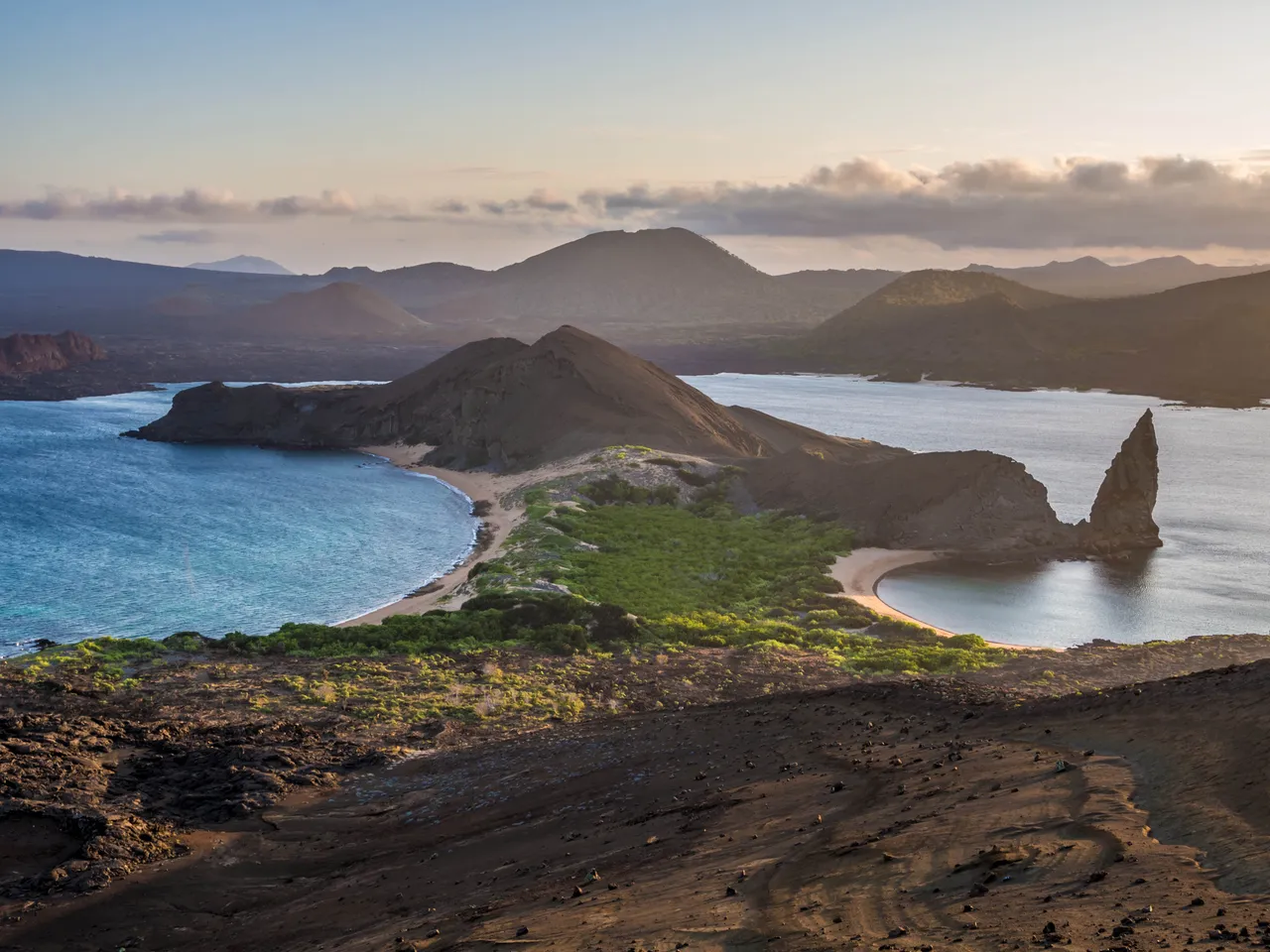 Widok z wyspy Bartolomé, Galapagos