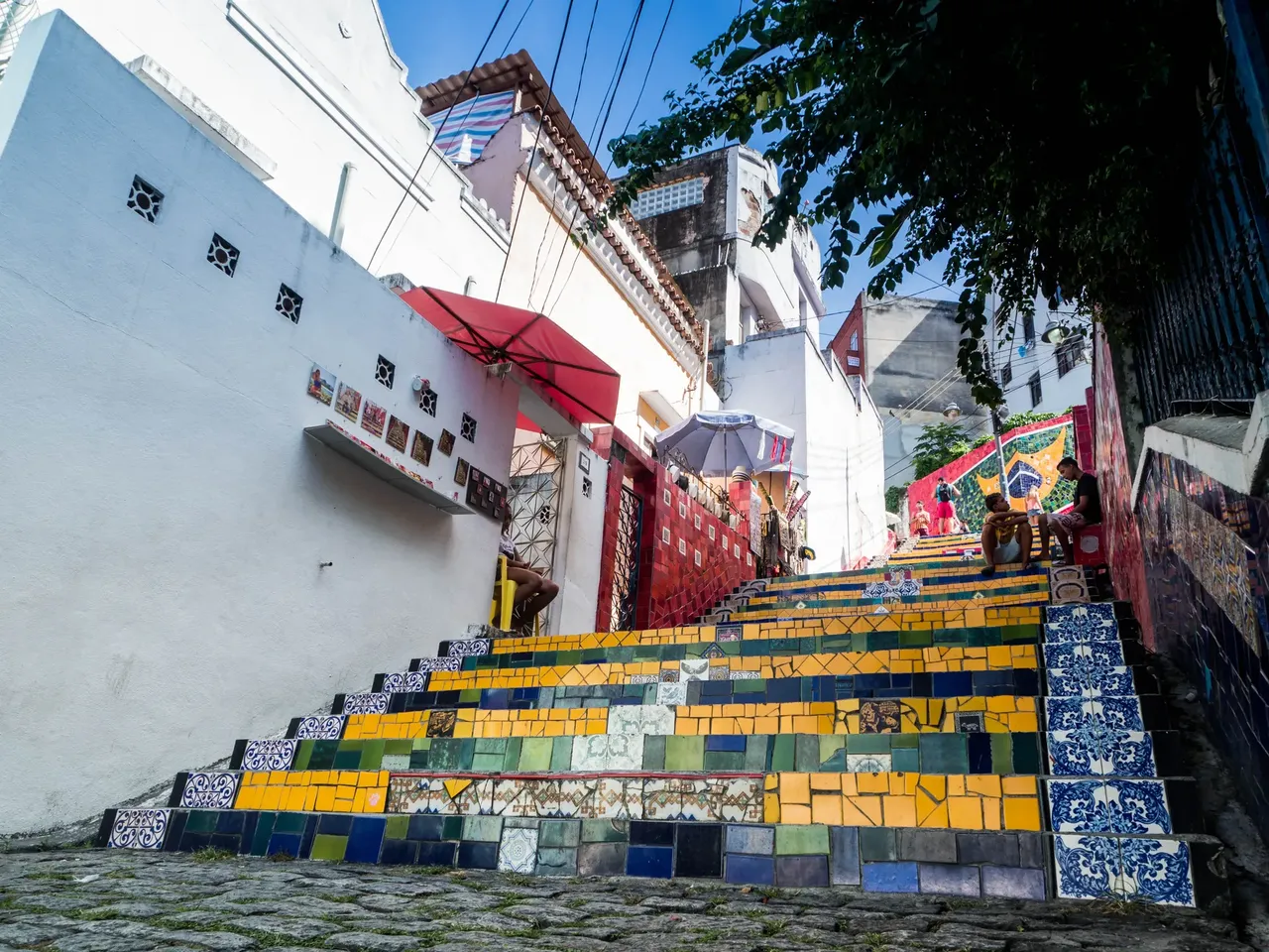 Kolorowe mozaiki Escadaria Selarón Rio de janeiro