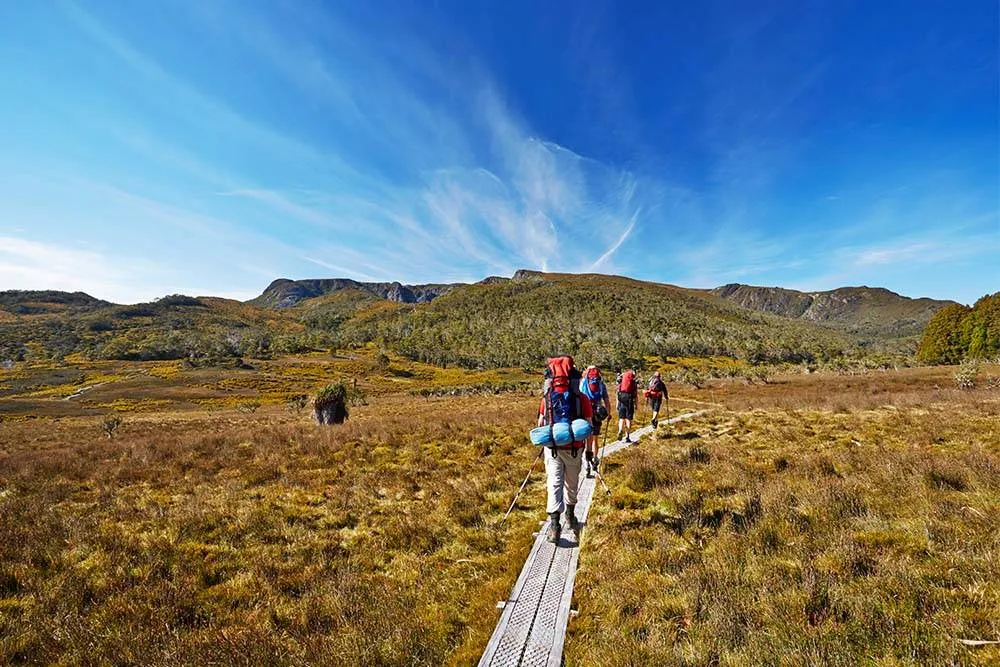 Walkers along the Tasmanian Trail — Shutterstock