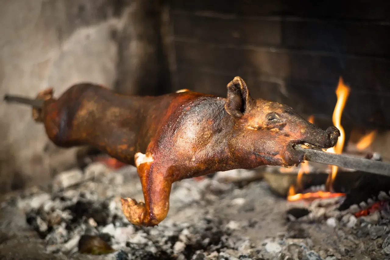 Su porcheddu is a pig roasted over an open fire for at least three hours — Shutterstock