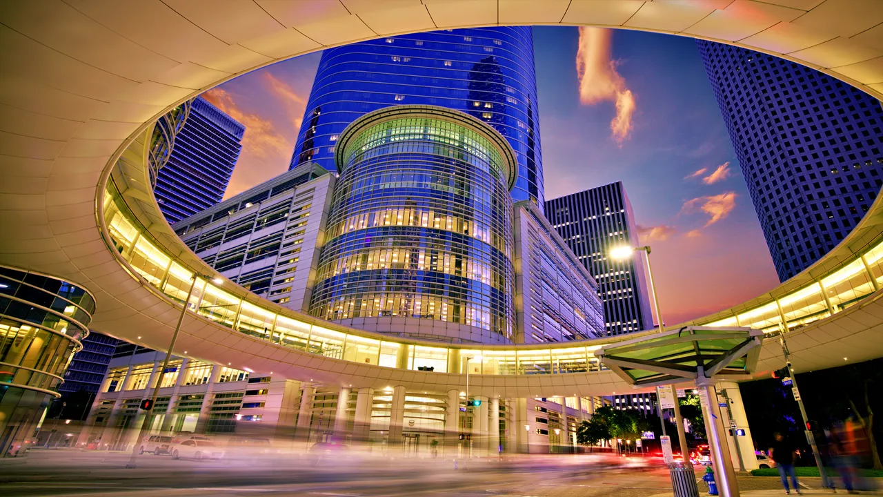 El centro de Houston por la noche