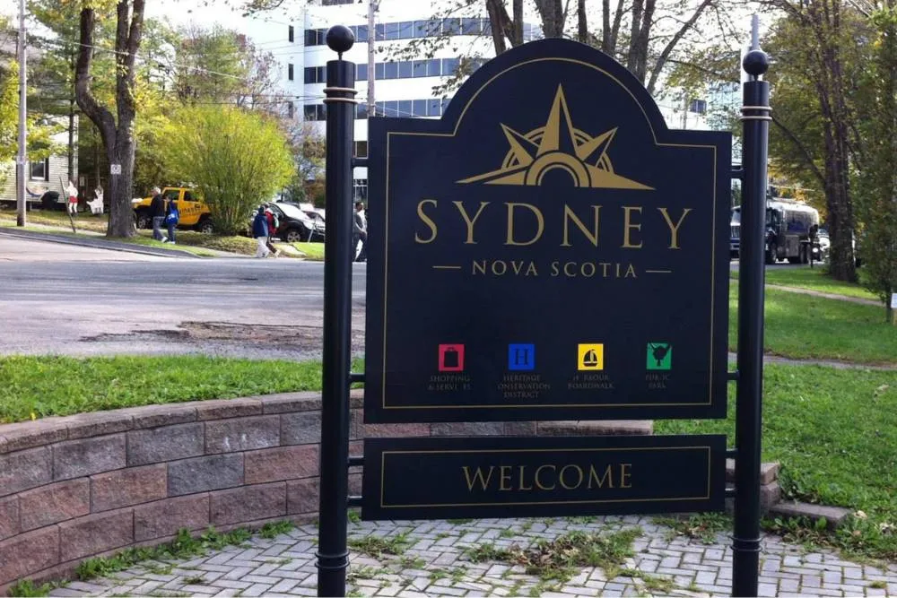Signalistică cu orașul Sydney, Nova Scoție, Canada