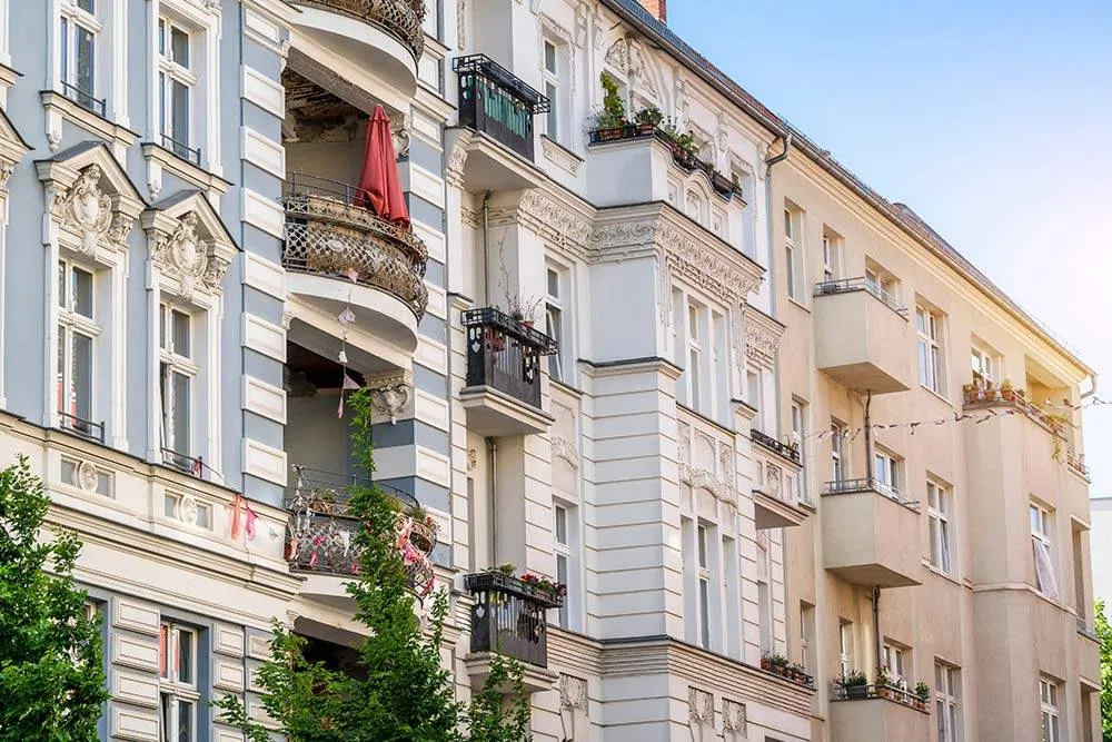 Haussmann style apartment buildings in Prenzlauer Berg District, Berlin, Germany
