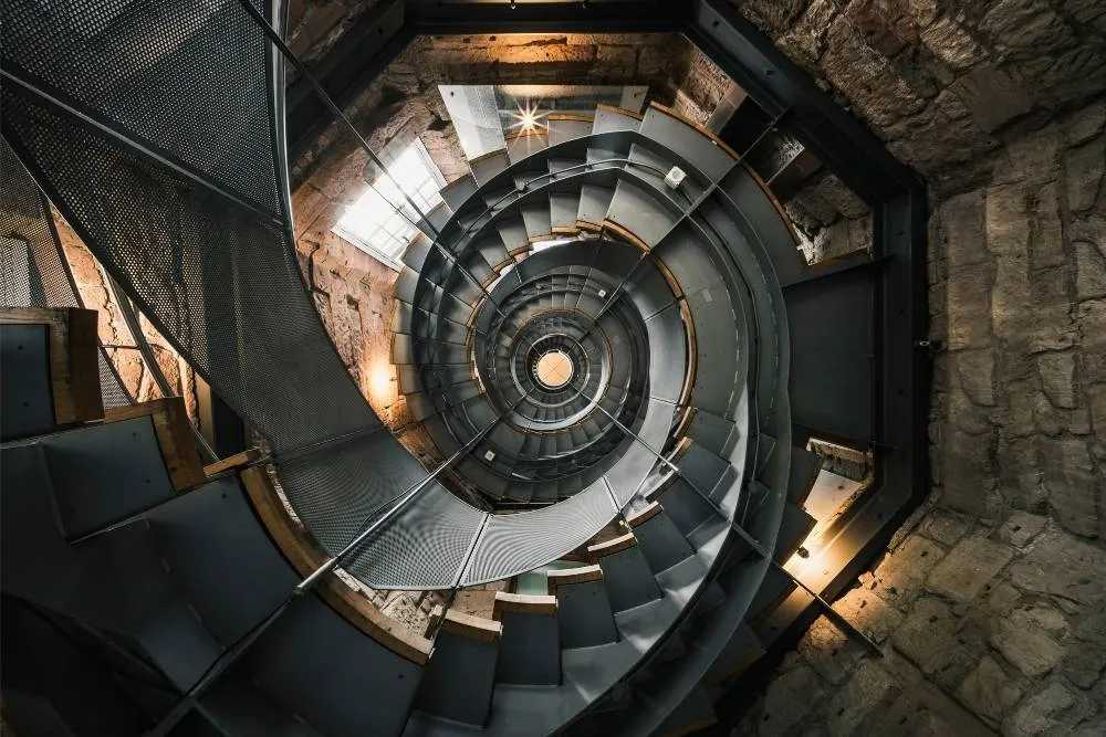 Spiral staircase at The Lighthouse in Glasgow — Shutterstock