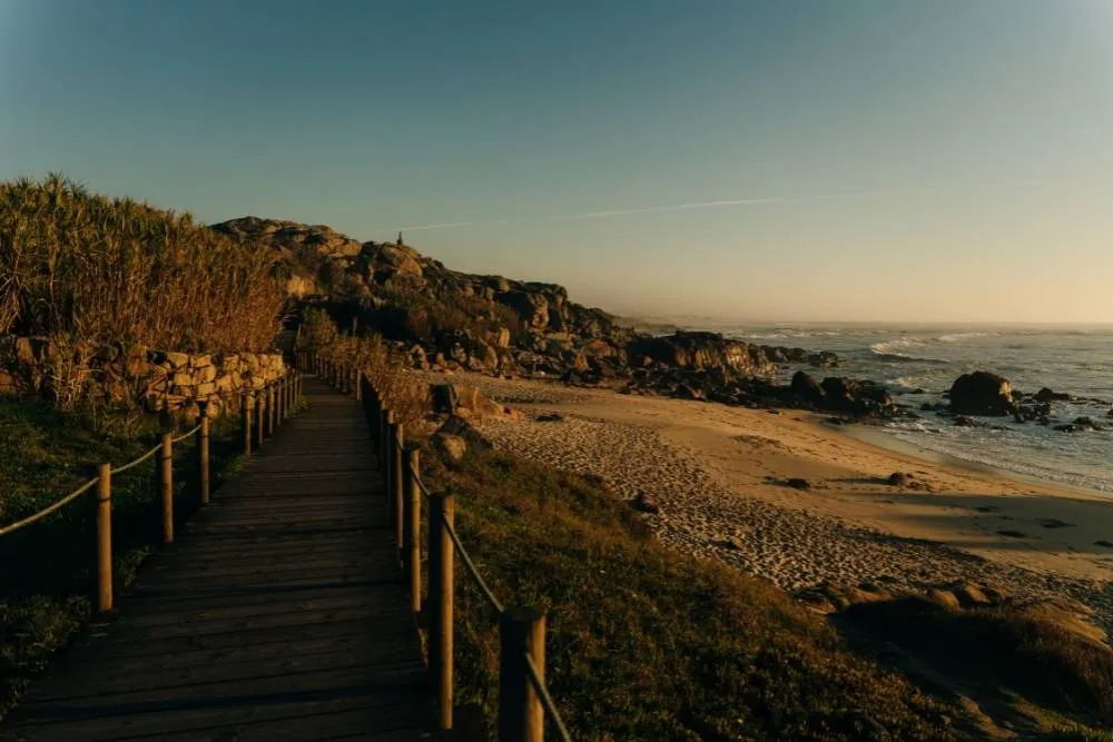 Beach boardwalk along the Portuguese Way of the Camino de Santiago — Shutterstock