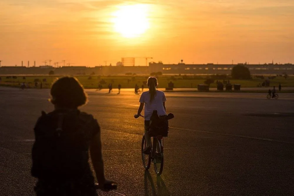 Sunset at Tempelhofer Feld in Berlin, Germany