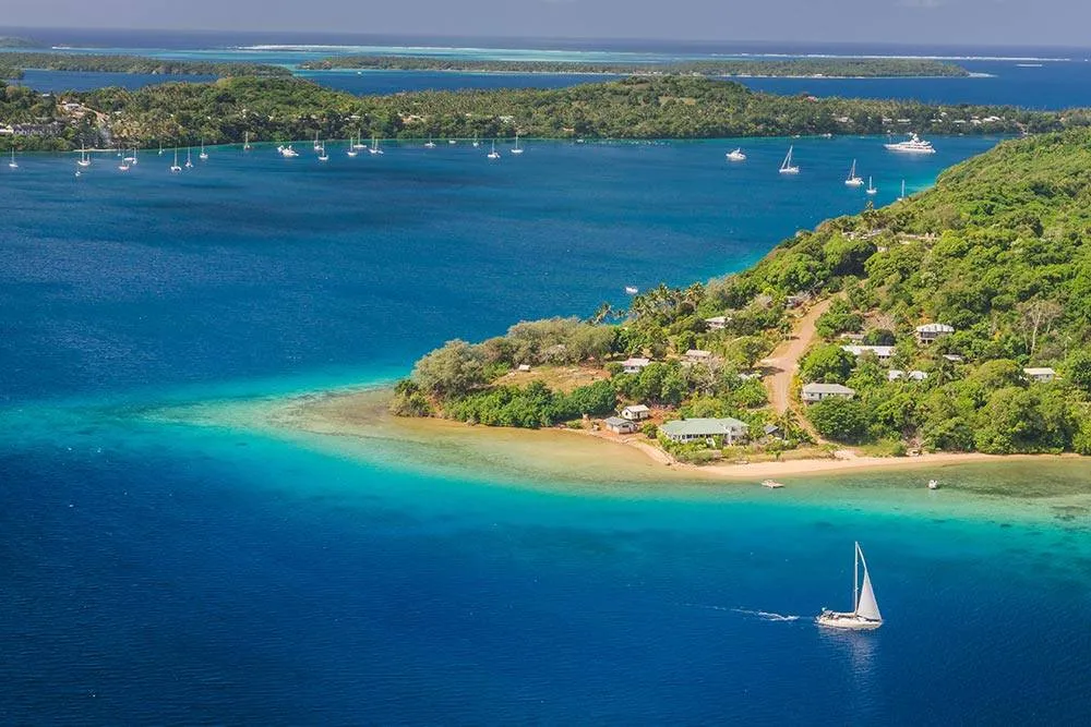 Légi felvétel Tonga partjairól