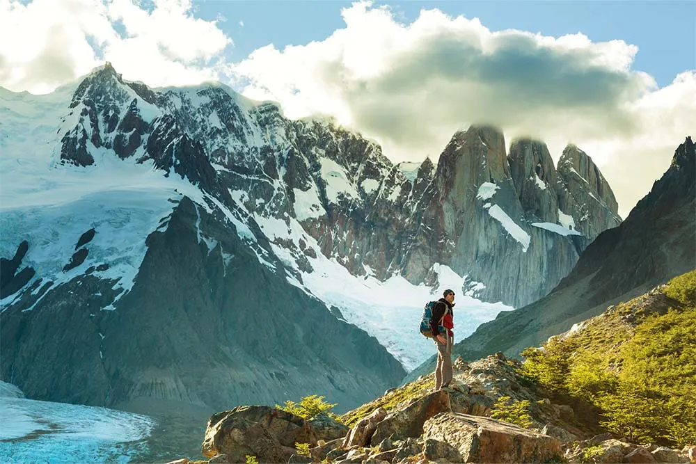 Distant hiker in Patagonia — Shutterstock