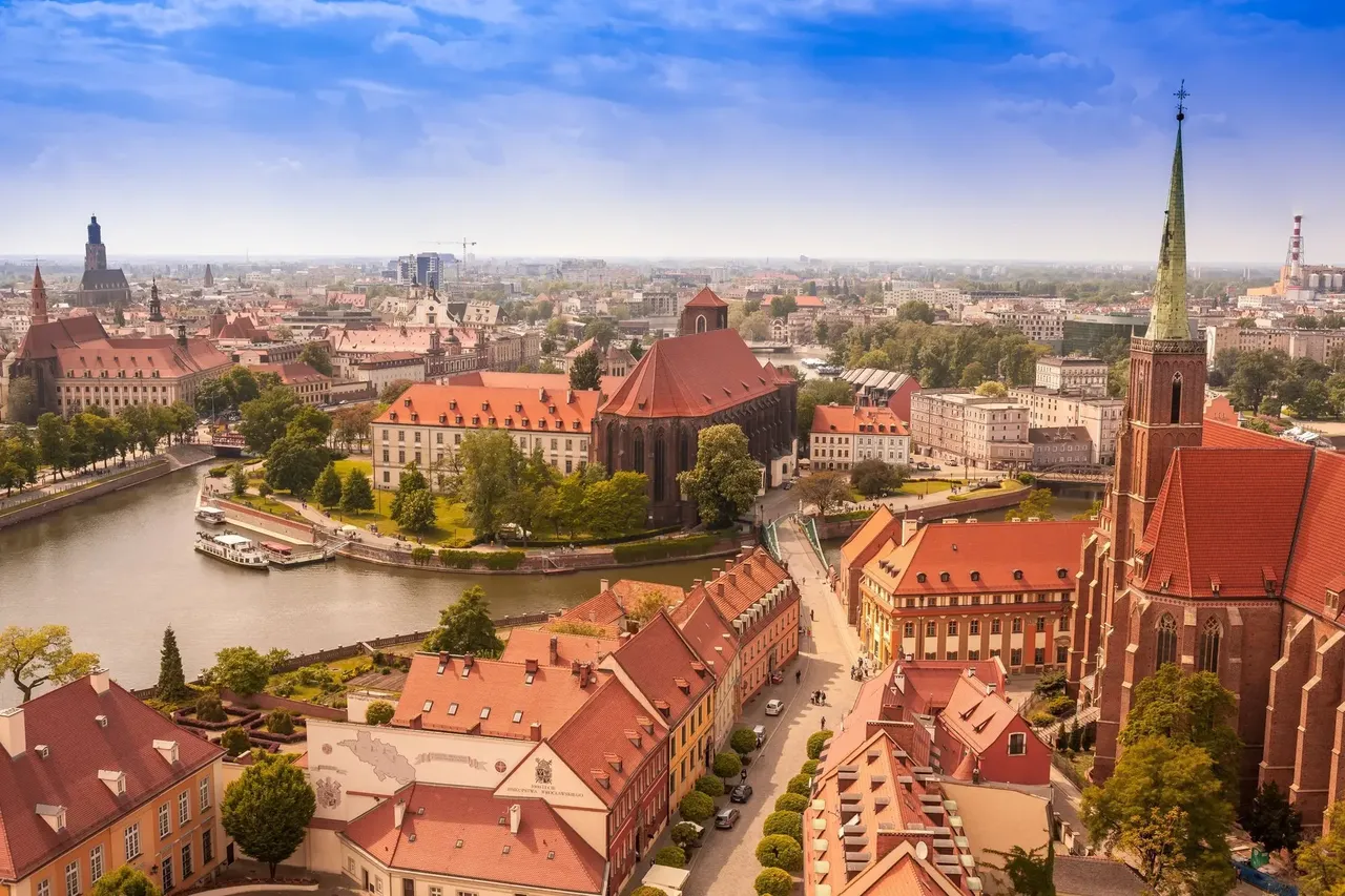 widok Wrocławia z góry