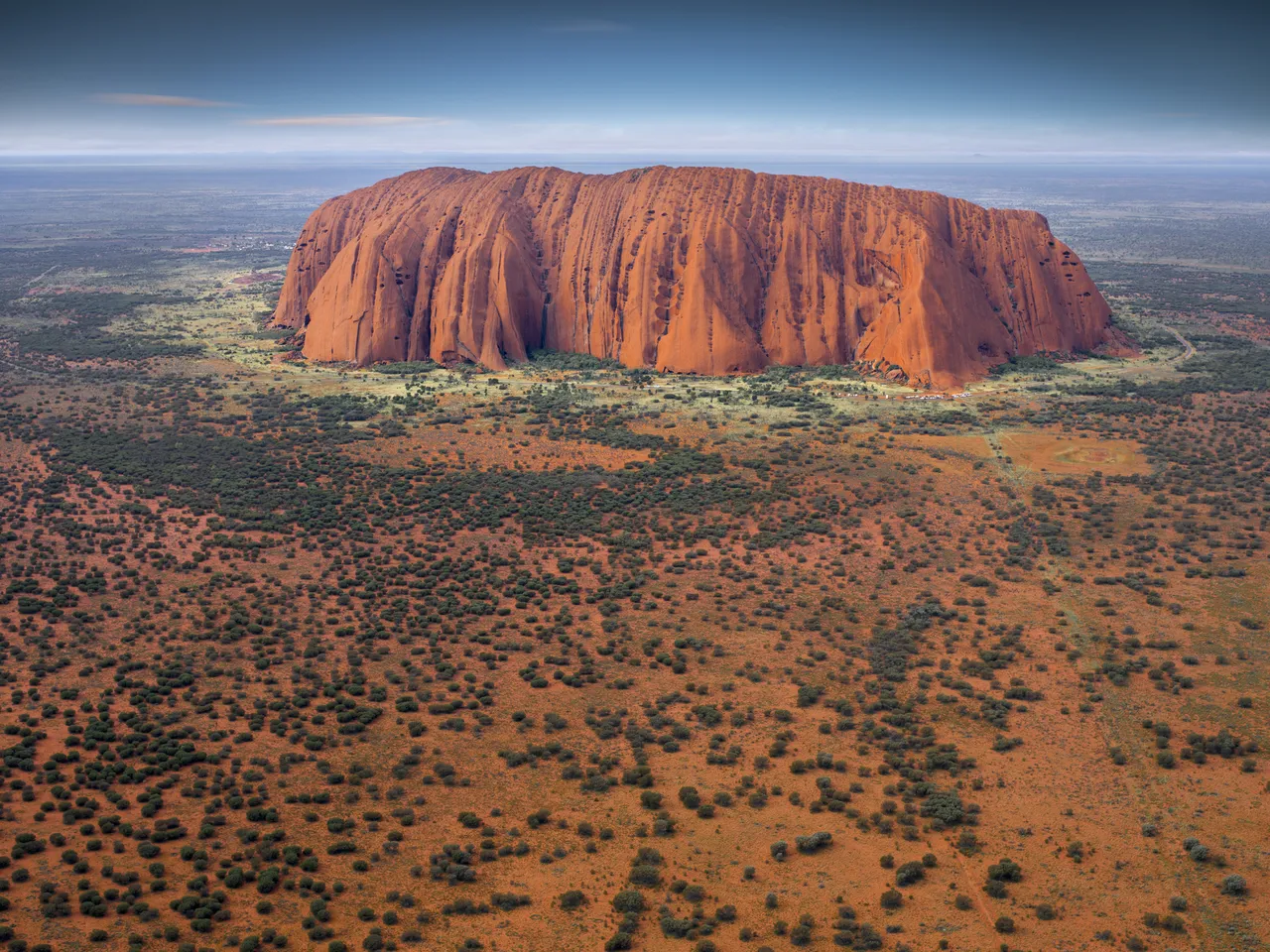 Aerial view of Uluru