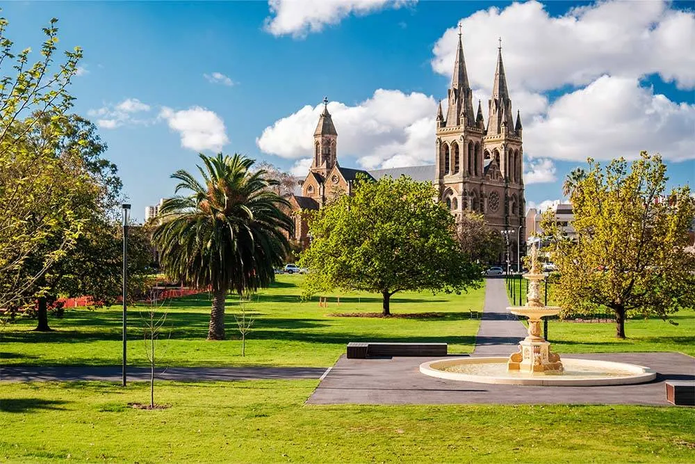 View of St. Peter’s Cathedral from Pennington Gardens — Shutterstock