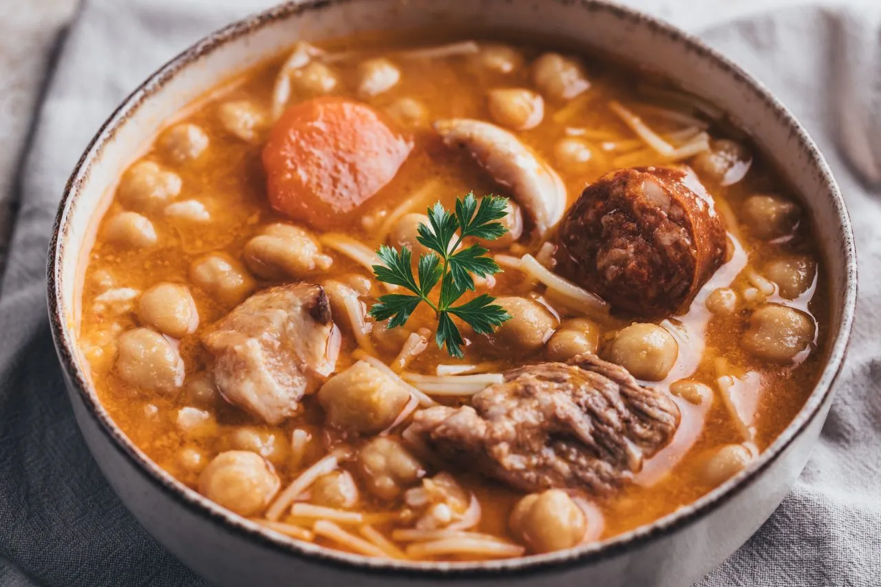 Cocido madrileño, typical spanish dish