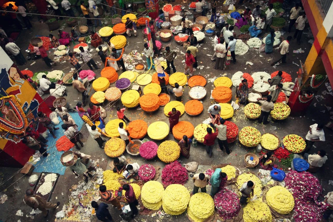 City flower market, Bangalore