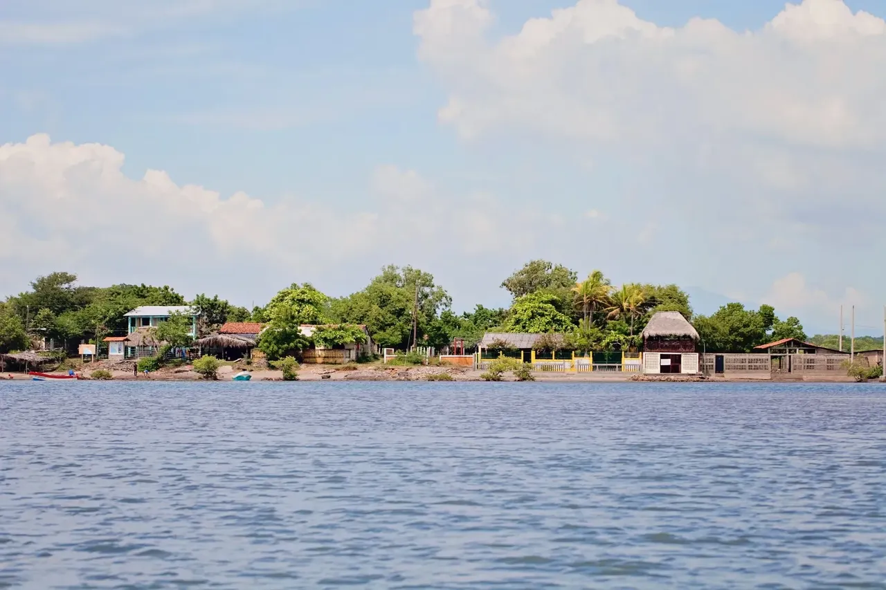 From the water looking back toward land in Las Peñitas, in the Leon department of Nicaragua.