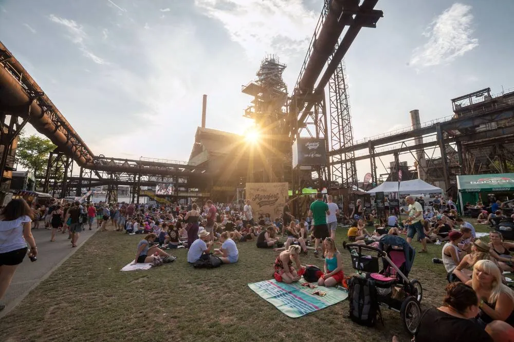 Ground-level shot of people at the Colours of Ostrava festival