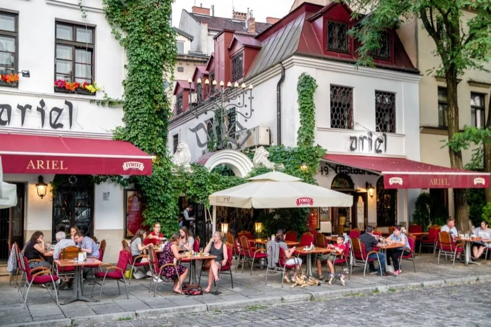 Exterior of restaurant in Kazimierz — Shutterstock