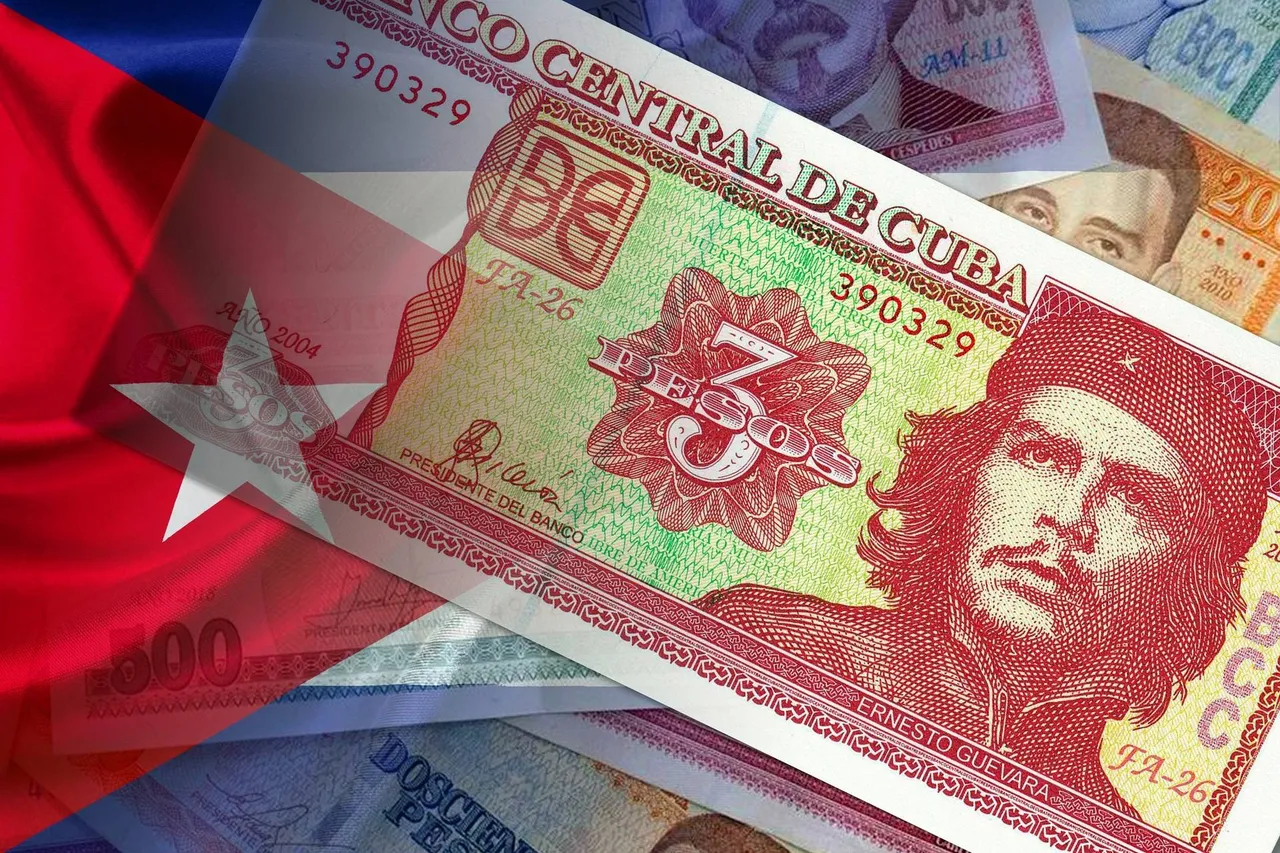 Kubai zászló és kubai peso bankjegyek
