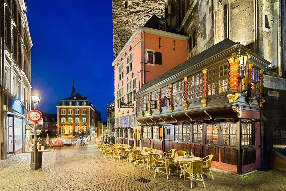 Exterior of a German traditional bar at night — iStock