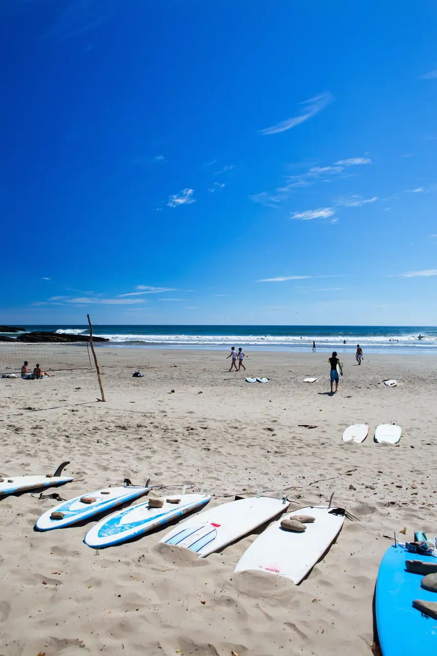 Surfboards on sand at Playa Maderas — Getty Images