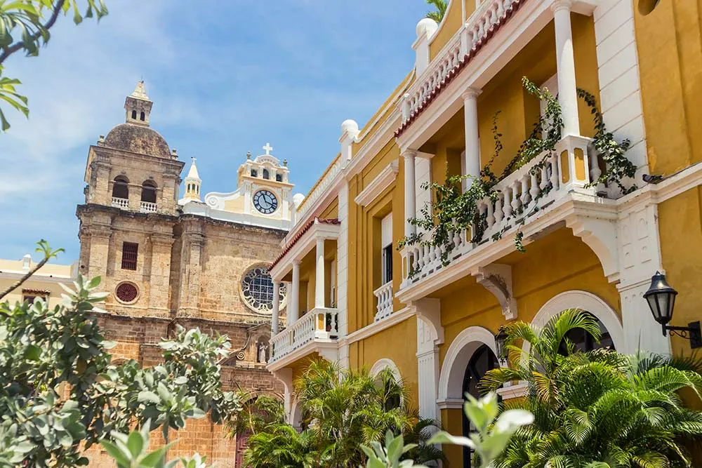 View to San Pedro Claver church in Cartagena de Indias, Colombia
