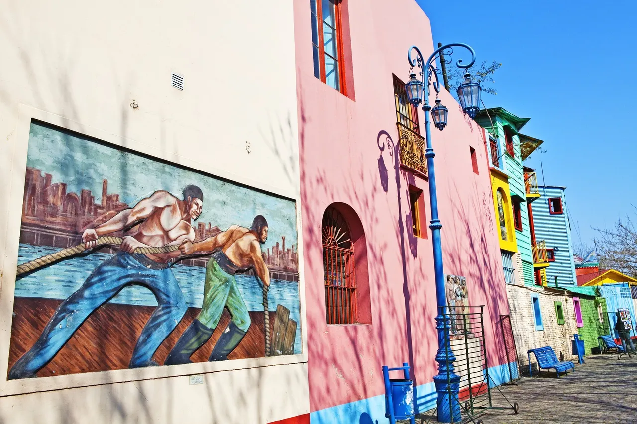 Painted buildings, Caminito, La Boca, Buenos Aires