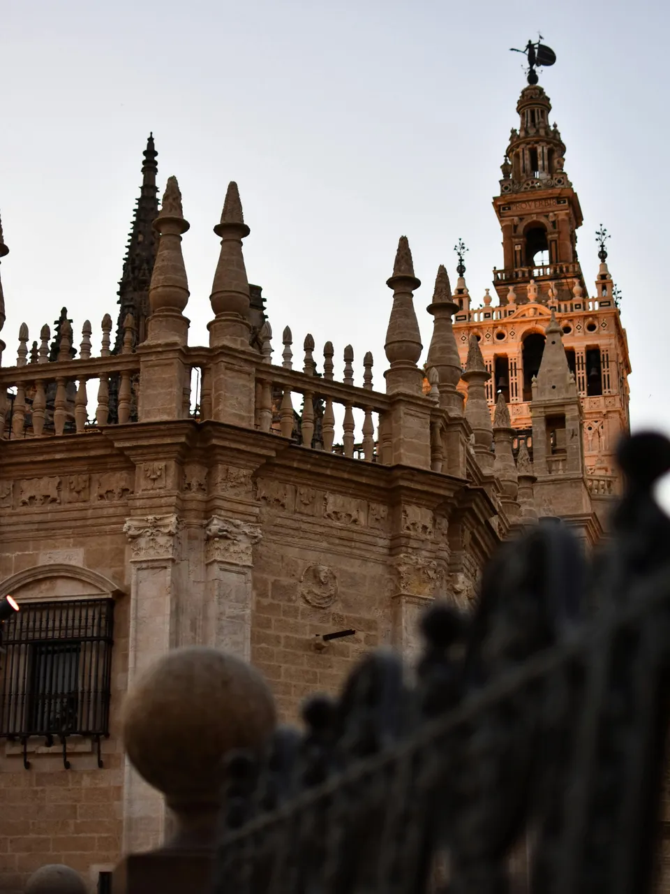 a sunset view of the Seville Cathedral