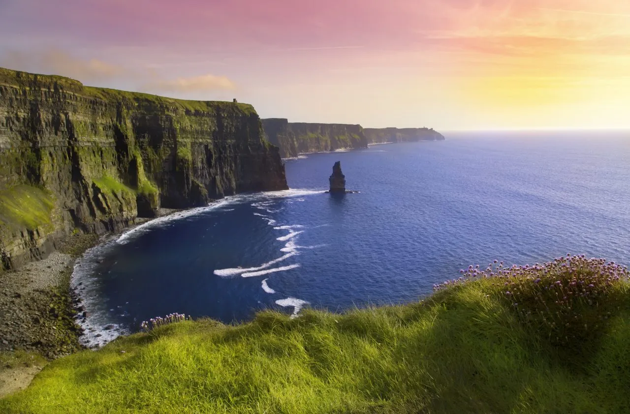 Cliffs of Moher at colourful sunset Co. Clare, Ireland