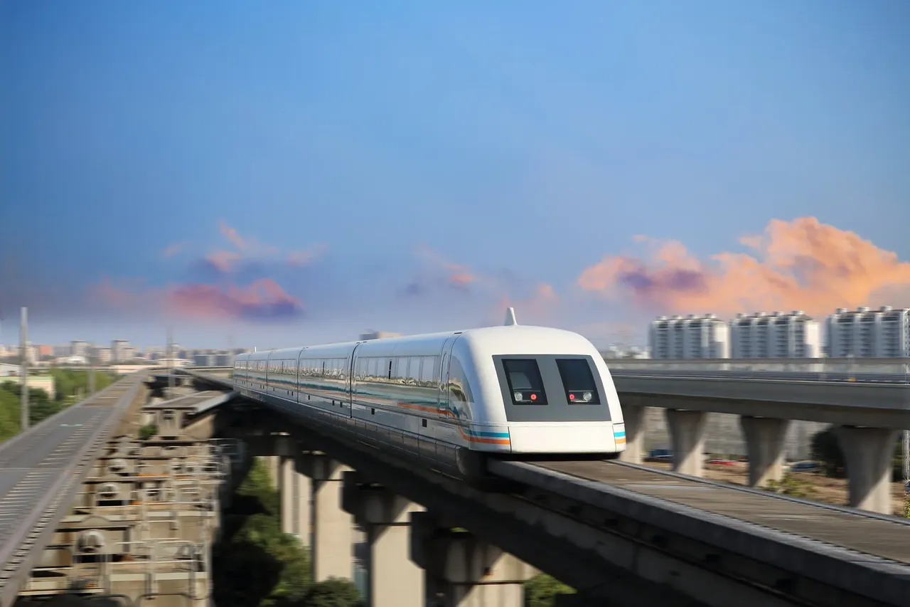 The Maglev train in Running from Longyang Road to Pudong International Airport can reach the speed of 431 km/h — Shutterstock
