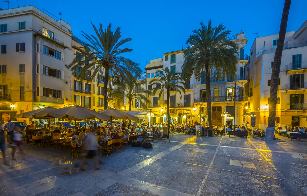 Restaurante pe Paseo Sagrera, Parc de la Mar, Orașul Vechi, Ciutat Antiga, Palma de Mallorca, Mallorca, Insulele Baleare, Spania