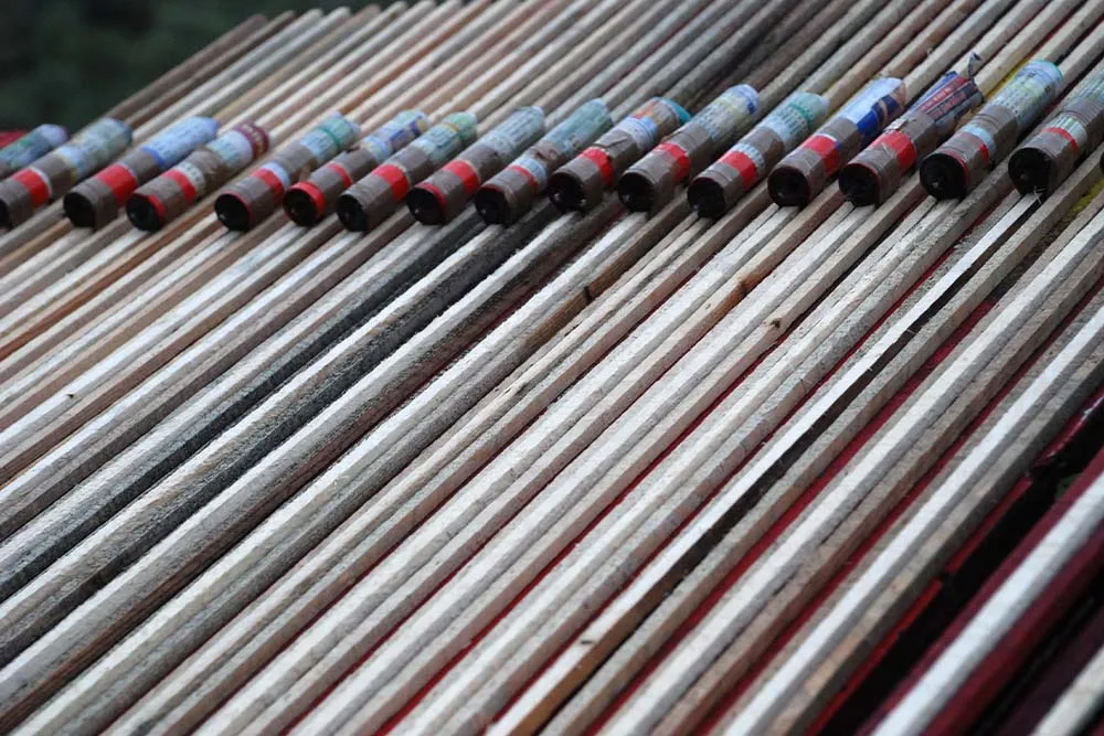 Rockets are lined up for Vrontados’s unconventional tradition
