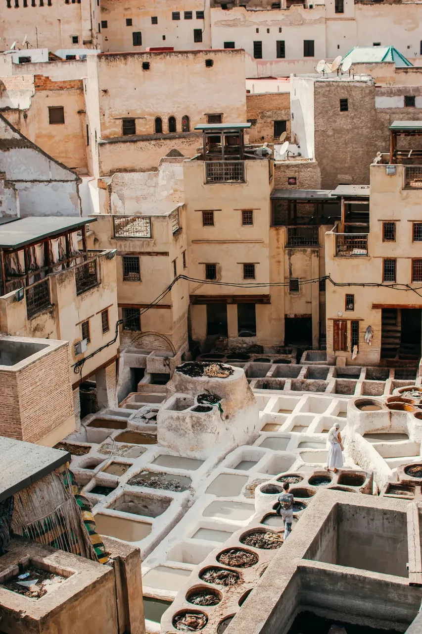 Tanneries of Fes seen from above