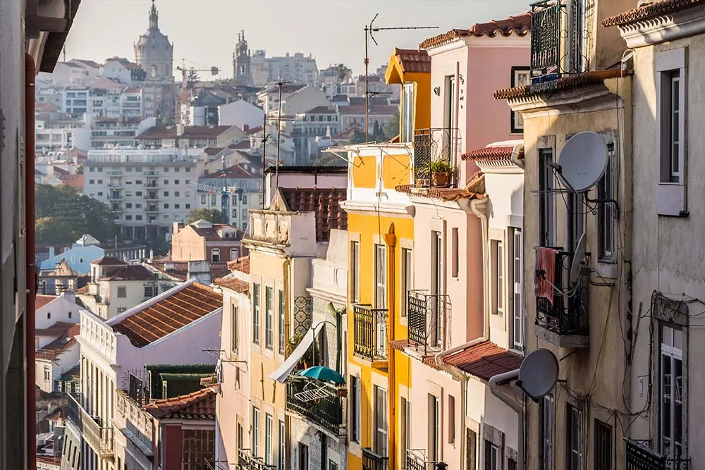 Architecture in the Old Town of Lisbon, Portugal