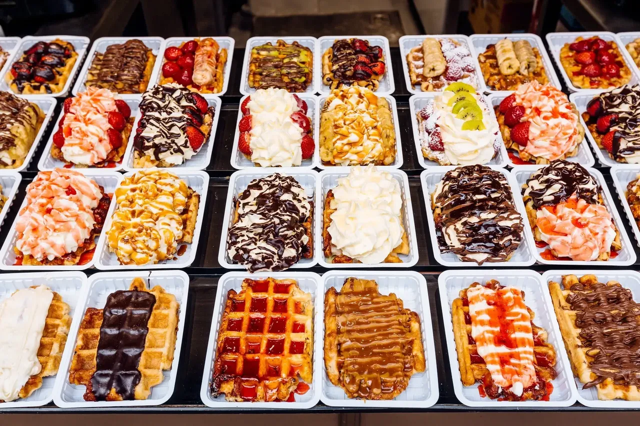 Un prim-plan al delicioaselor vafe belgiene
