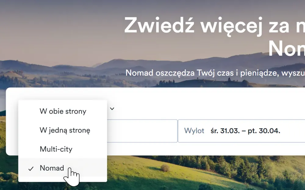 NOMAD bierze na siebie stres i kłopoty związane z planowaniem podróży do wielu miast, wykonując za Ciebie wszystkie poszukiwania