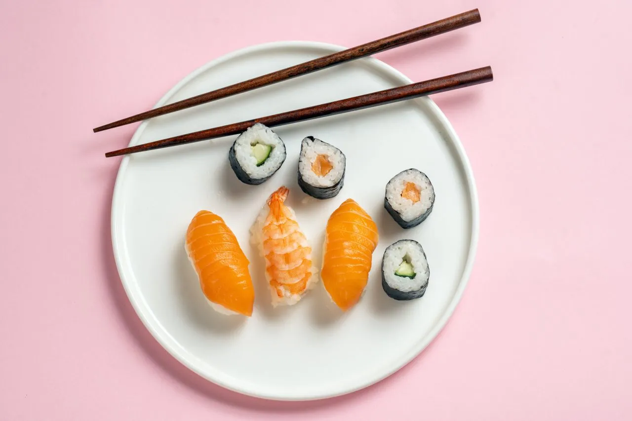 Salmon Sushi in a plate