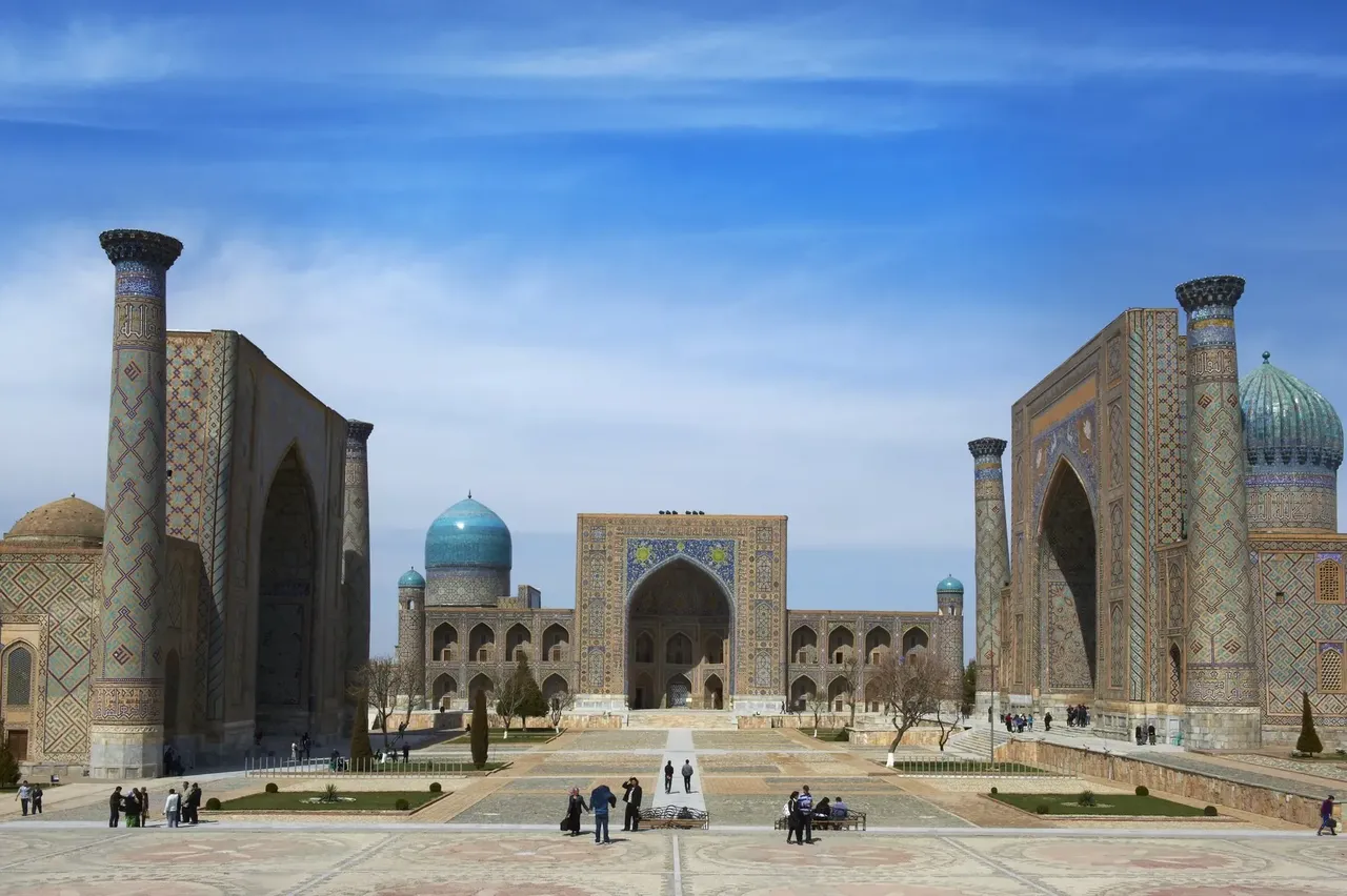 Majestic architecture in Samarkand, showcasing intricate tilework and historical grandeur