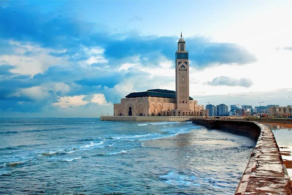Hassan II Mosque on the Casablanca coastline