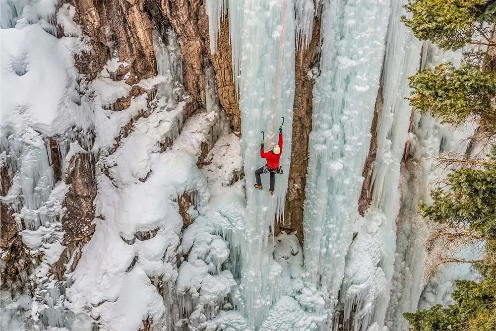 Ice climber at Ouray Ice Park — Shutterstock