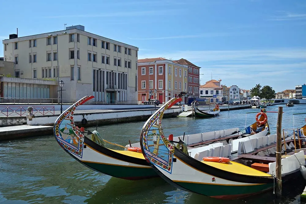 Water Canal in the city of Aveiro, the Venice of Portugal
