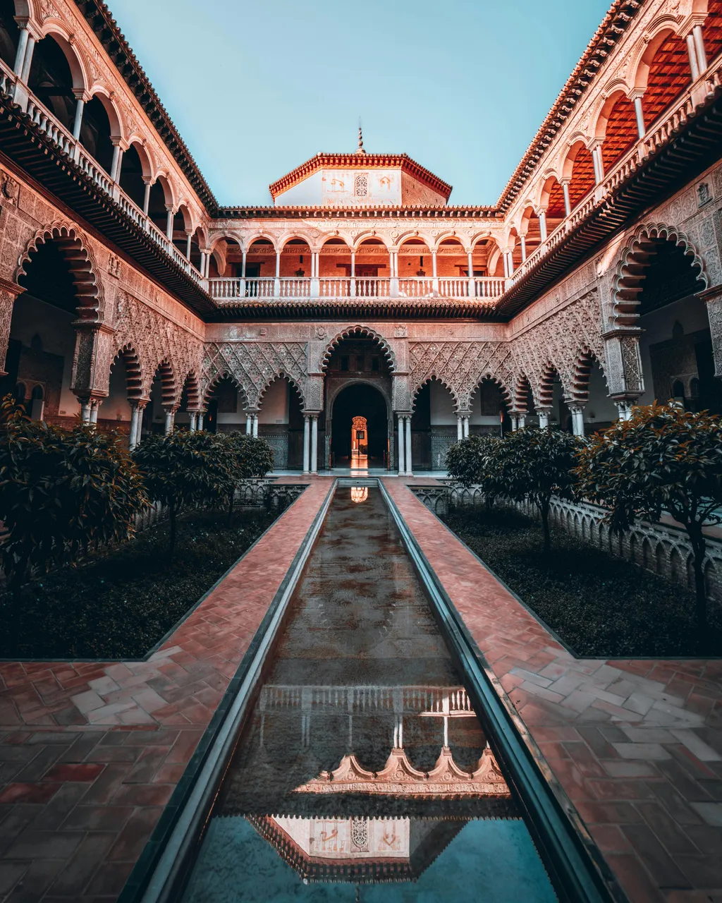 the Alcázar of Seville inside courtyard