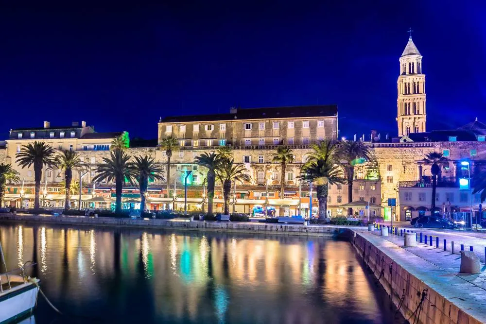 Nighttime skyline view of Split — Getty Images