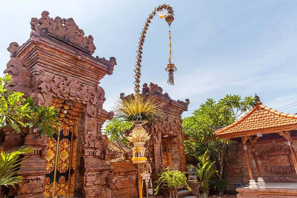 A Balinese penjor pole in Canggu — Shutterstock
