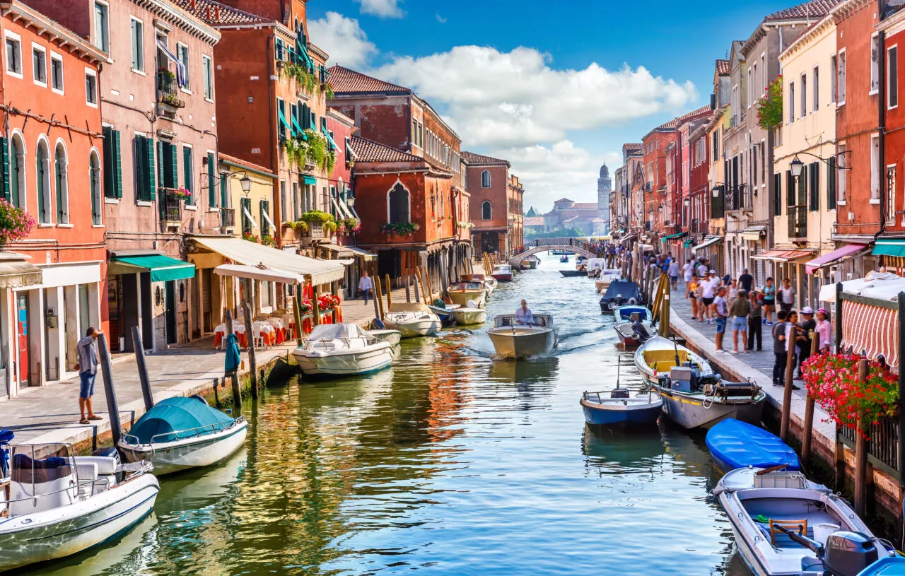 Venice, canals, gondola, boat, summer Italy